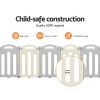 Child-safe HDPE playpen panels with 6cm gaps