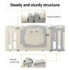 Baby playpen with sturdy hinge and suction cups