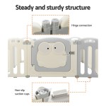 Baby playpen with sturdy hinge and suction cups