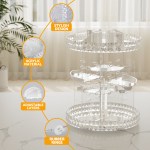 Clear acrylic rotating organiser with adjustable layers