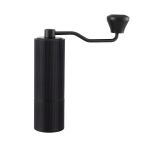 devanti manual coffee grinder with 24 adjustable settings | hand coffee bean burr mill for espresso french press | portable stainless steel quiet grinder with storage bag for travel camping, black Matte black manual coffee grinder with crank handle