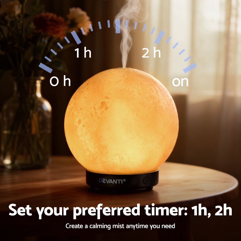 Glowing spherical aroma diffuser with timer settings
