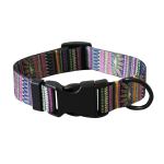 Colourful patterned dog collar with black buckle