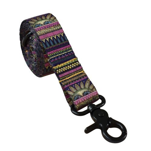 Colourful patterned strap with black metal clasp
