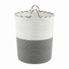 Grey and white woven rope storage basket