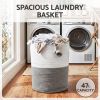 Large laundry basket in modern laundry room