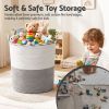 Soft cotton toy basket in child’s bedroom