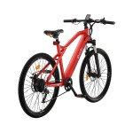 everfit 26 inch electric bike mountain bicycle ebike built in battery 250w Red electric mountain bike on white background