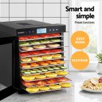 devanti 10 trays food dehydrator with stainless steel tray Devanti food dehydrator with sliced fruit trays