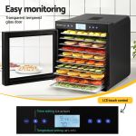 devanti 10 trays food dehydrator with stainless steel tray Food dehydrator with glass door and fruit trays