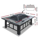 grillz fire pit bbq grill ice bucket 3 in 1 table Square outdoor fire pit table with mesh cover