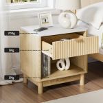 Wooden bedside table with drawer and shelf