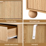 Wooden cabinet features with fluted door and ball legs
