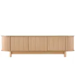 Light timber fluted sideboard with rounded edges