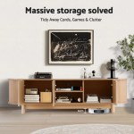 Modern wooden TV cabinet with ample storage space