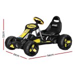 rigo kids pedal go kart ride on toys racing car plastic tyre black Black and yellow kids go-kart with dimensions