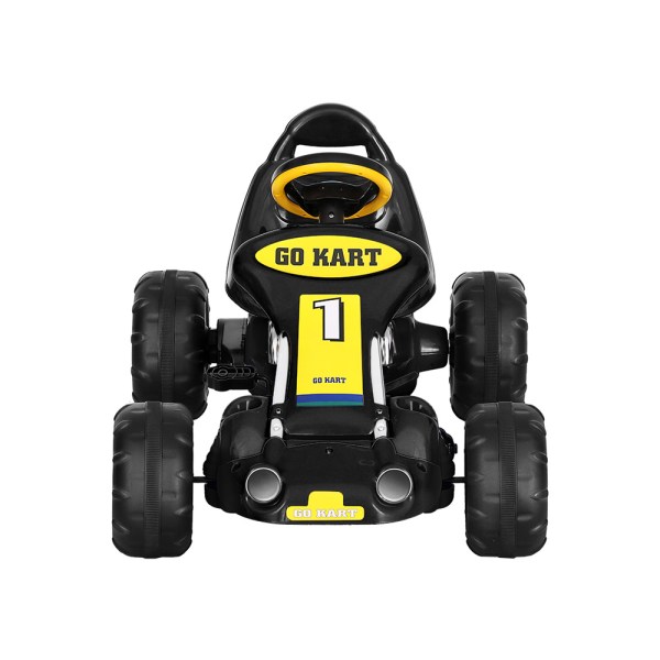 rigo kids pedal go kart ride on toys racing car plastic tyre black Black and yellow kids go kart toy