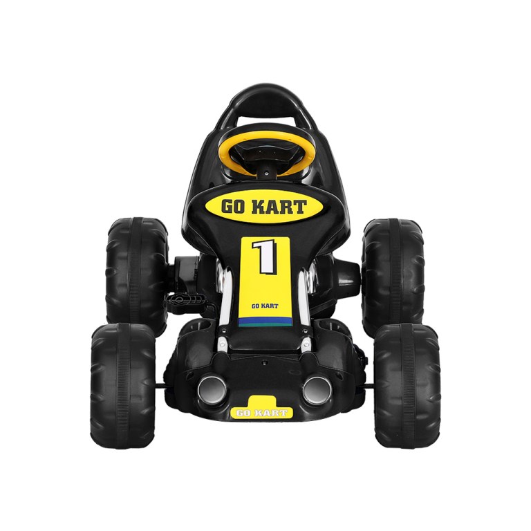 rigo kids pedal go kart ride on toys racing car plastic tyre black Black and yellow kids go kart toy