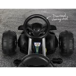 rigo kids pedal go kart ride on toys racing car plastic tyre black Black kids go-kart with directional steering wheel