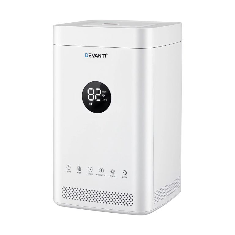 devanti ultrasonic humidifier air purifier top fill auto humidity 3.5l white Devanti dehumidifier with digital humidity display
