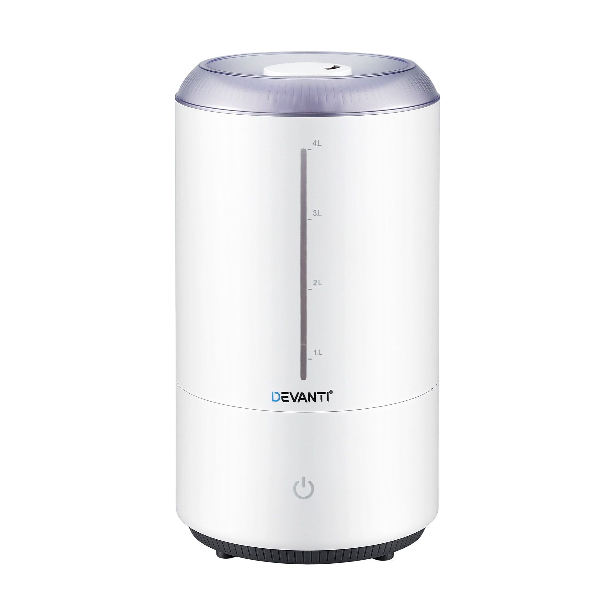 White Devanti 4L ultrasonic humidifier with water window