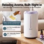 devanti ultrasonic humidifier aroma diffuser top fill quiet bedroom 4l white Devanti humidifier with built-in aroma compartment