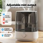 Adjustable mist humidifier with LED indicator