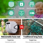 green fingers 30m water hose reel retractable auto rewind wall mount garden spray gun Retractable hose reel versus tangled traditional garden hose