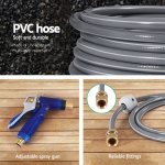 green fingers 30m water hose reel retractable auto rewind wall mount garden spray gun PVC garden hose with spray gun and fittings