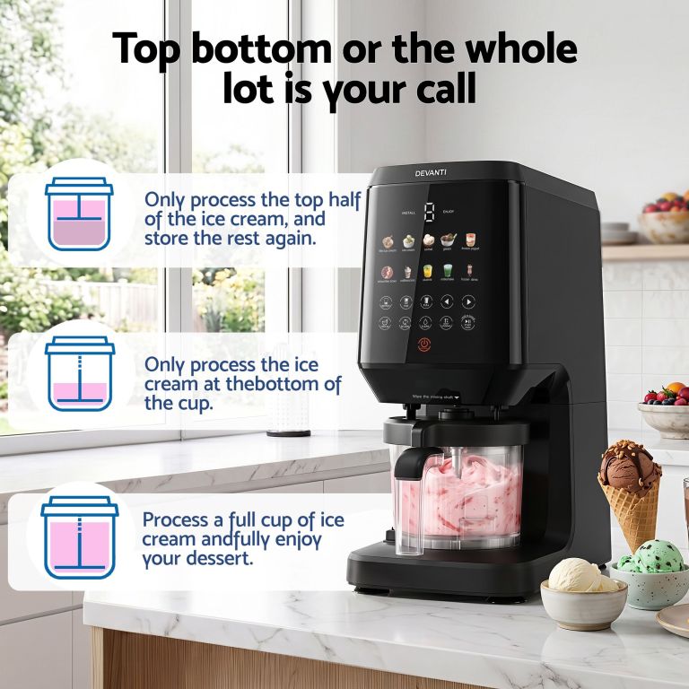 Devanti ice cream maker with flexible processing options