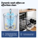 Blender container with dynamic wash and dishwasher-safe parts
