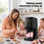 Mother and children making ice cream together