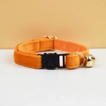image 1 Orange cat collar with bell and buckle