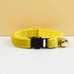 image 1 Yellow cat collar with bell and buckle