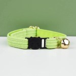 image 1 Green cat collar with bell and cat buckle