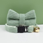 image 1 Mint green cat collar with bow and bell