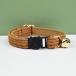 image 1 Brown cat collar with bell and cat buckle