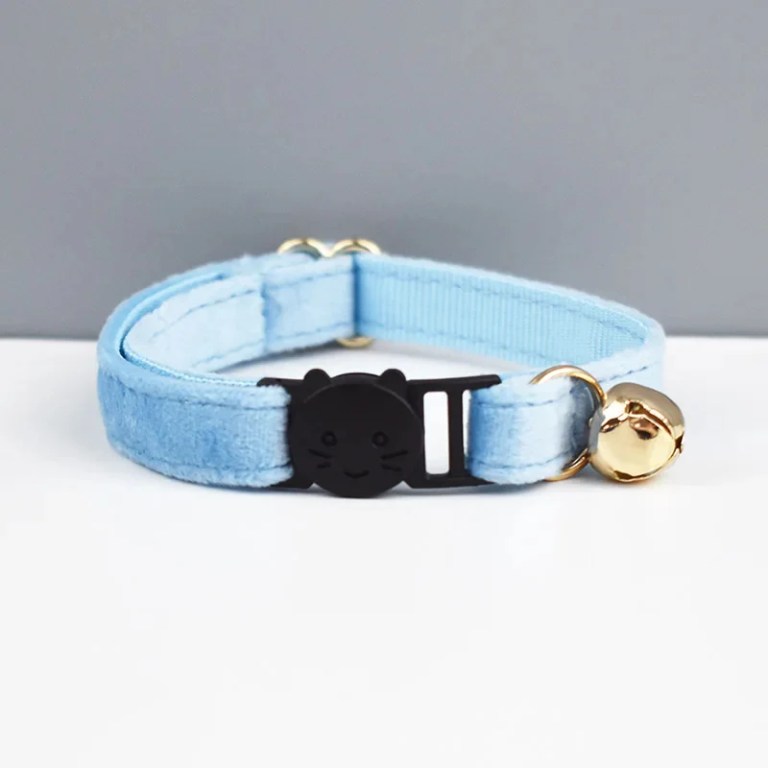 image 1 Light blue cat collar with bell