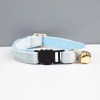 image 1 Light blue cat collar with bell and buckle