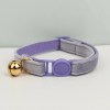 Lavender cat collar with gold bell and buckle