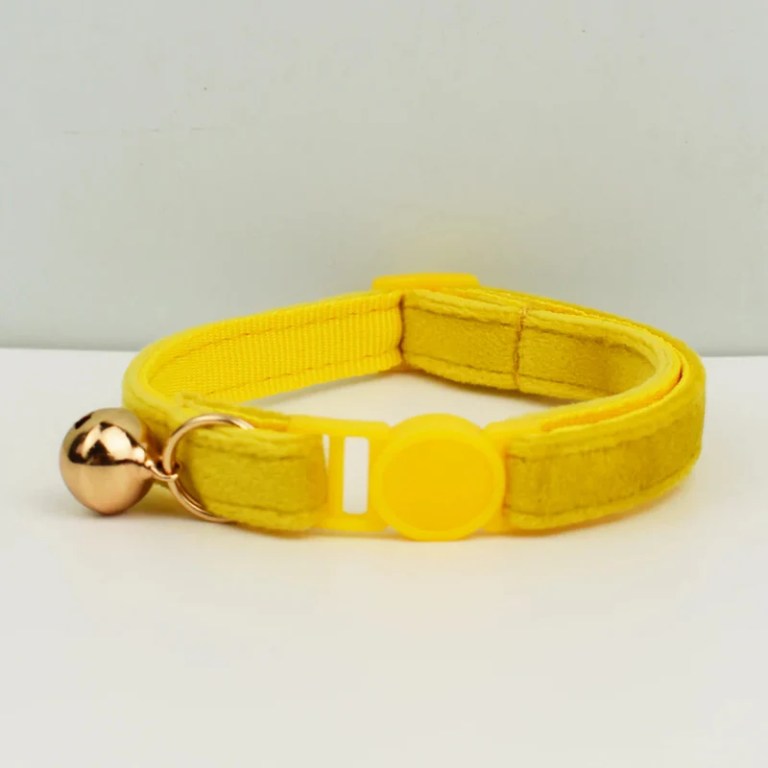 image 1 Bright yellow cat collar with bell