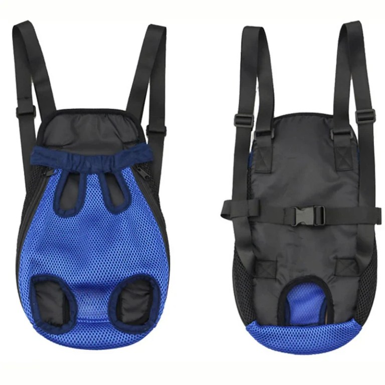Blue and black pet carrier backpack