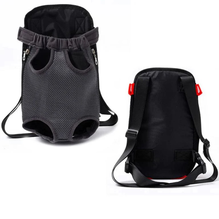 Grey and black pet carrier backpack