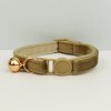 image 1 Beige cat collar with gold bell and buckle