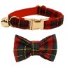 image 1 Red tartan cat collar and matching bow tie