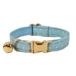 image 1 Light blue polka dot cat collar with bell