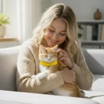 image 2 Woman cuddling ginger cat on sofa