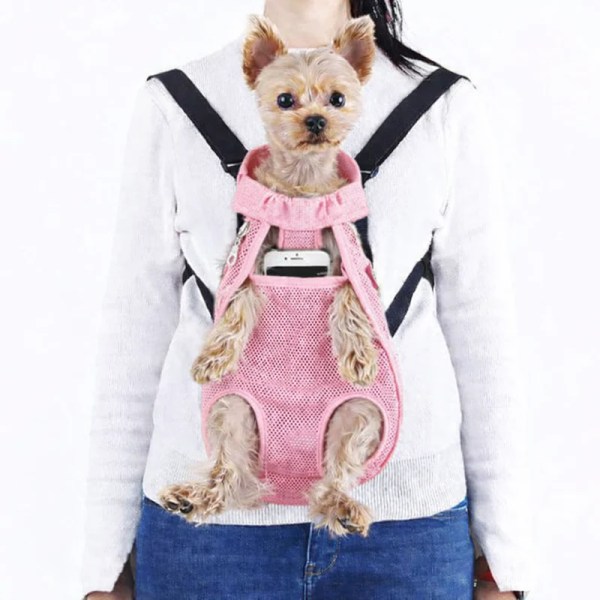 image 2 Small dog in pink front pet carrier