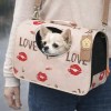 Chihuahua in beige love-print pet carrier bag