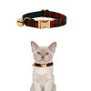 Red tartan cat collar with gold bell